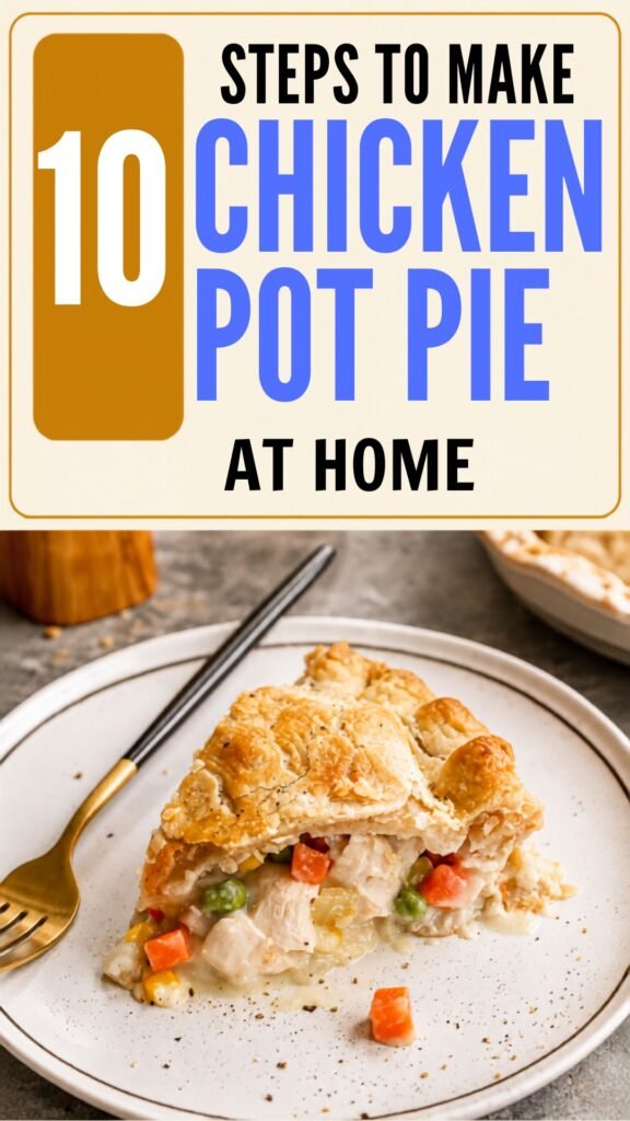 10 Steps to make chicken pot pie at home