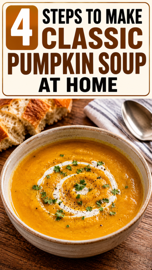 4 steps to make classic pumpkin soup at home