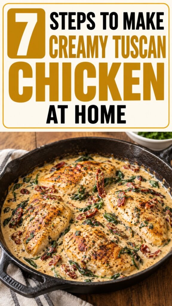 7 steps to make Creamy Tuscan Chicken at home