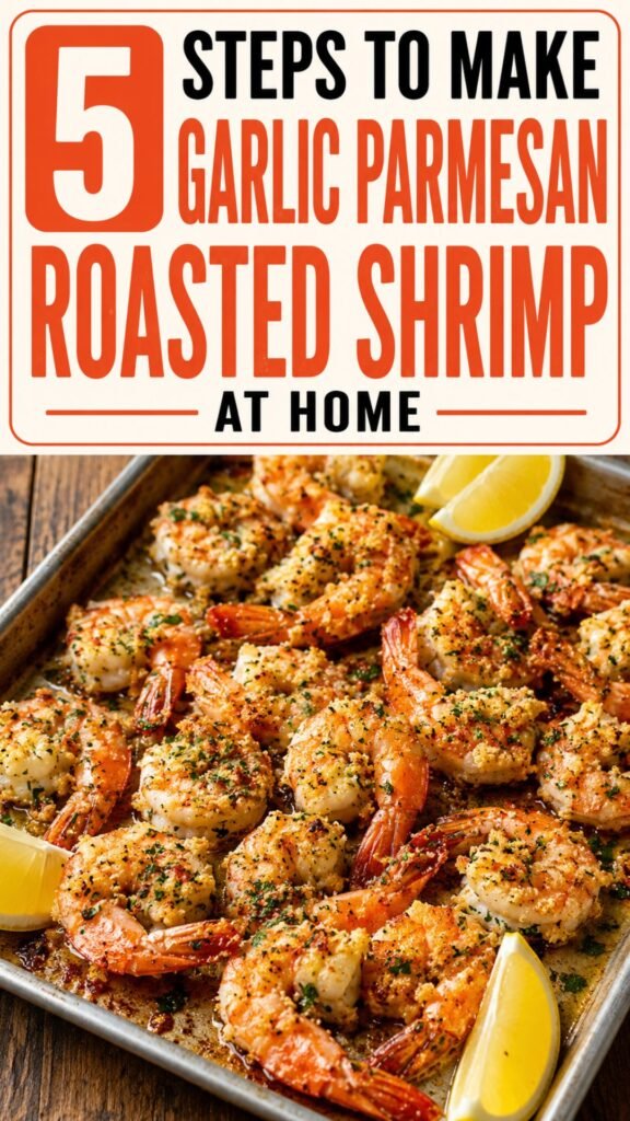 Garlic parmesan roasted shrimp in 5 easy steps