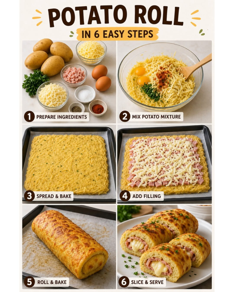 potato roll recipe in 6 six steps