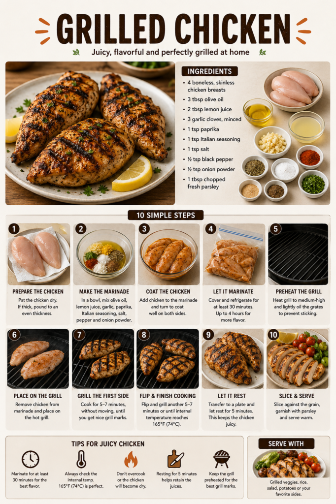 10 Simple and Easy Steps to Make Grilled Chicken at Home
